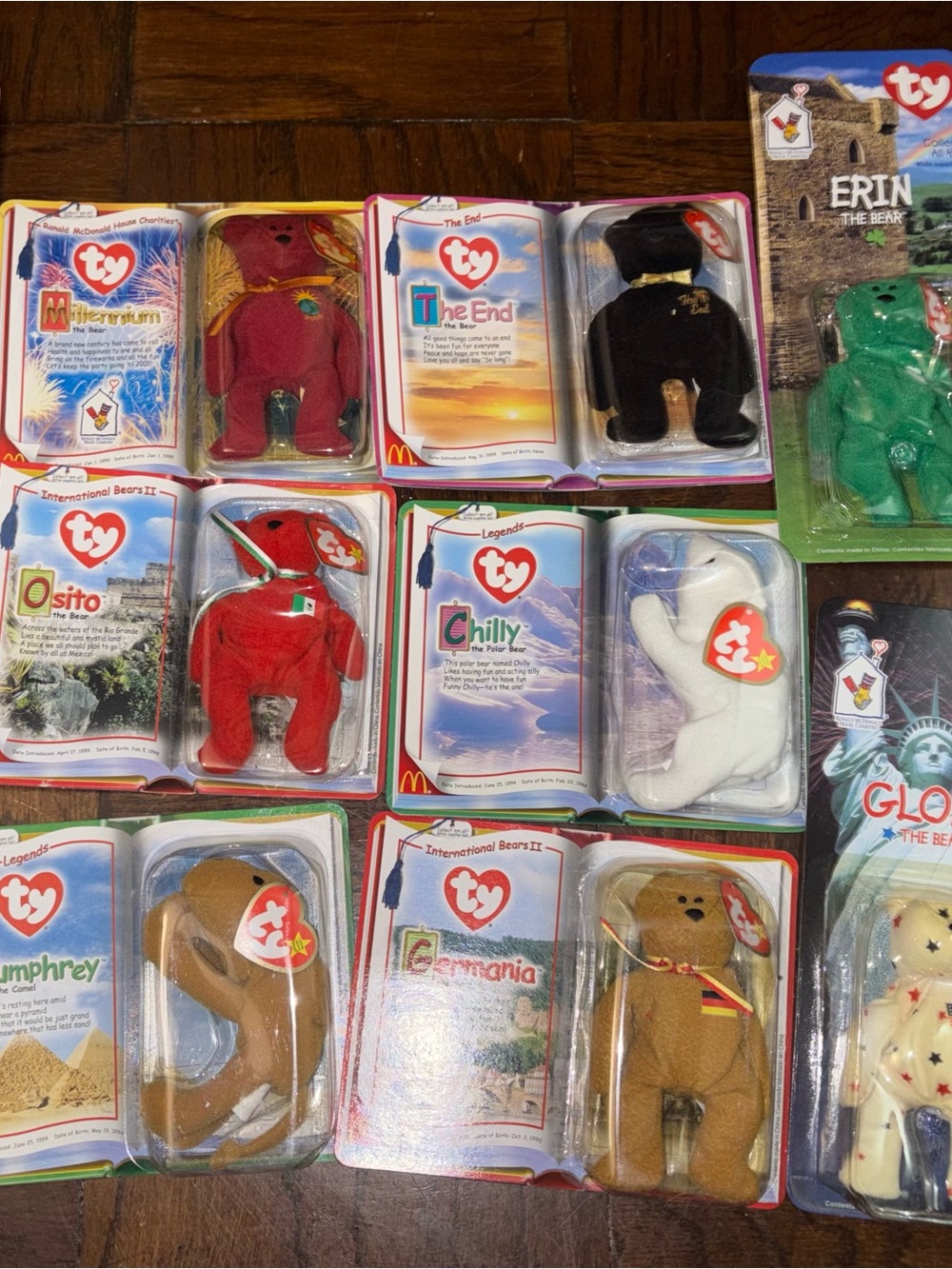 TY Beanie Buddies Bear Lot 12 Peace Osito Millennium Chilly Fuzz With Tags NIB